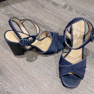 Antonio Melani Blue Jean Heel Sandals 9